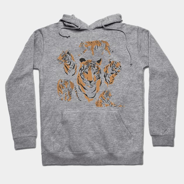 Minimalist Tigers Hoodie by Pocketful of Prosey